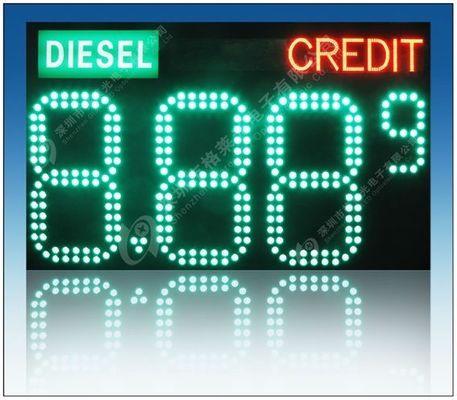 8.889 Pixel Tube LED Gas Signs Display Dimming Gas Price Display Signs